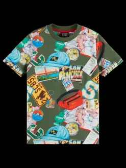 Regular-fit allover printed t-shirt-Scotch & Soda Online