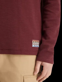 Relaxed fit blanket stitch slub longsleeve t-shirt-Scotch & Soda Fashion