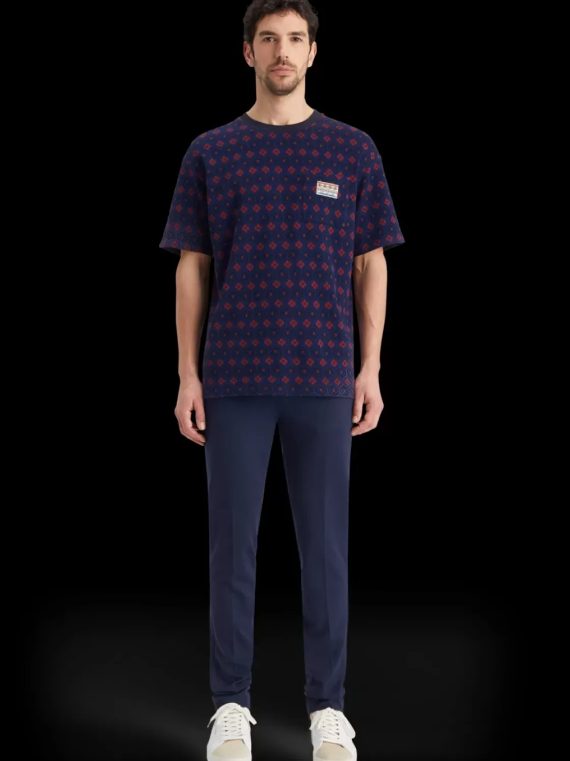 Relaxed fit jacquard t-shirt-Scotch & Soda Outlet