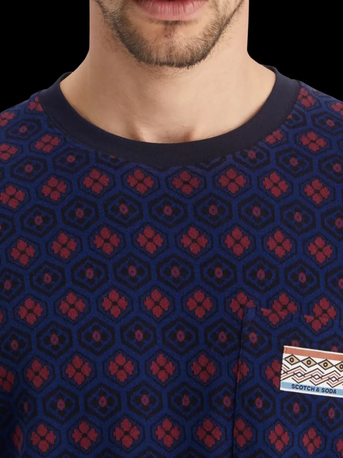 Relaxed fit jacquard t-shirt-Scotch & Soda Outlet
