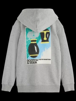 RELAXED-FIT ARTWORK ZIP-THROUGH HOODIE-Scotch & Soda Fashion