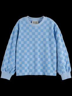 RELAXED-FIT VELOUR CHECKERBOARD CREWNECK-Scotch & Soda Discount