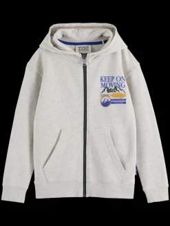 RELAXED-FIT ZIP-THROUGH ARTWORK HOODIE-Scotch & Soda New