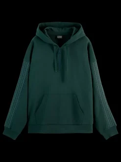 Rib insert zipped loose fit hoodie-Scotch & Soda Best