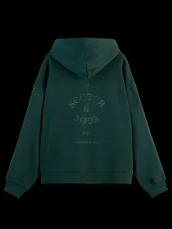 Rib insert zipped loose fit hoodie-Scotch & Soda Best