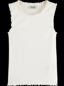 RIBBED TANK WITH LITTLE RUFFLE-Scotch & Soda Fashion
