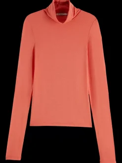 Roll up neck long sleeve t-shirt-Scotch & Soda Outlet