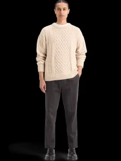 ROUND NECK EXTRA DROPPED SHOULDER CHENILLE CABLE SWEATER-Scotch & Soda New