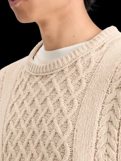 ROUND NECK EXTRA DROPPED SHOULDER CHENILLE CABLE SWEATER-Scotch & Soda New