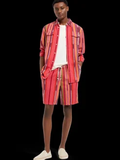 Seasonal- striped cotton-oxford bermuda short-Scotch & Soda Discount