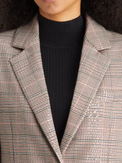 Sequin prince of wales check boyfriend single breasted blazer-Scotch & Soda Sale