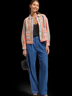 SHORT TRUCKER JACKET IN MULTI COLOUR STRIPE-Scotch & Soda Sale