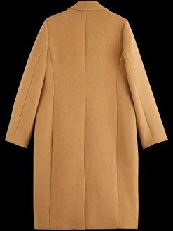 SINGLE BREASTED HERRINGBONE WOOL BLEND TAILORED COAT-Scotch & Soda Online