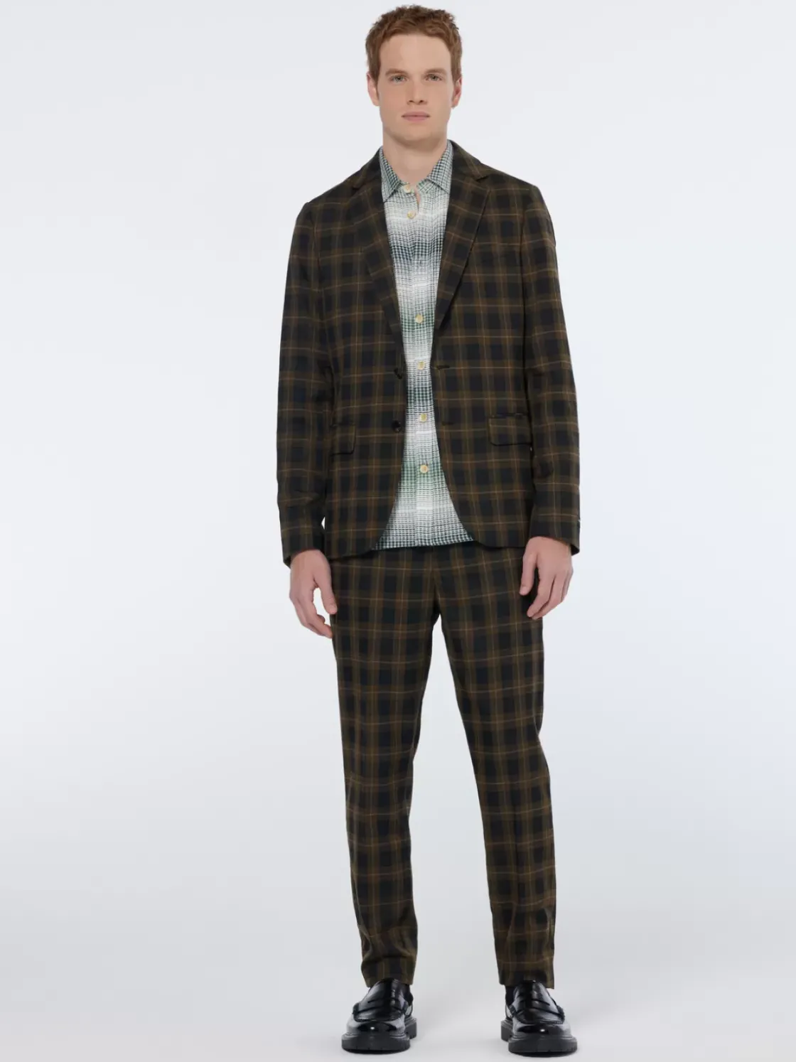 Single-breasted yarn-dyed check regular fit blazer-Scotch & Soda Online