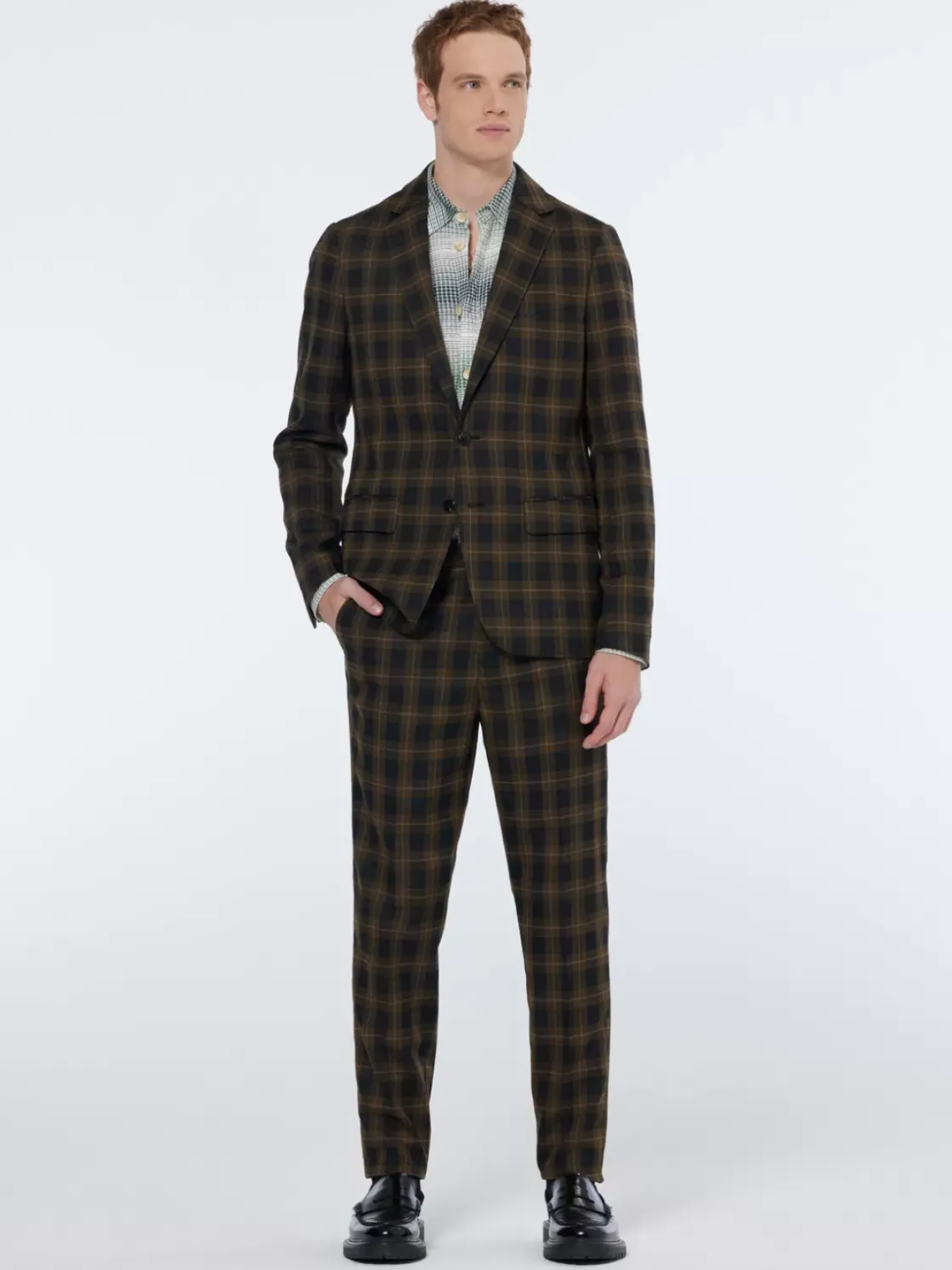 Single-breasted yarn-dyed check regular fit blazer-Scotch & Soda Online