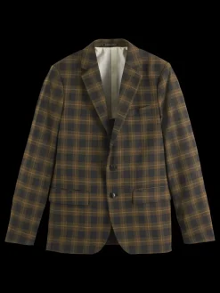Single-breasted yarn-dyed check regular fit blazer-Scotch & Soda Online