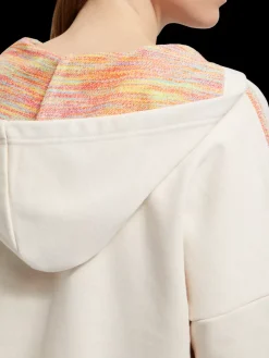 SLOUCHY FIT SHOULDER DETAIL HOODIE-Scotch & Soda Online