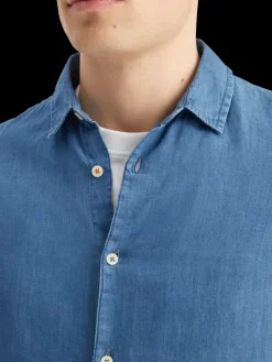 Smart indigo lightweight denim shirt with sleeve adjusters-Scotch & Soda Discount