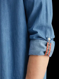 Smart indigo lightweight denim shirt with sleeve adjusters-Scotch & Soda Discount