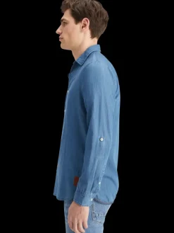 Smart indigo lightweight denim shirt with sleeve adjusters-Scotch & Soda Discount