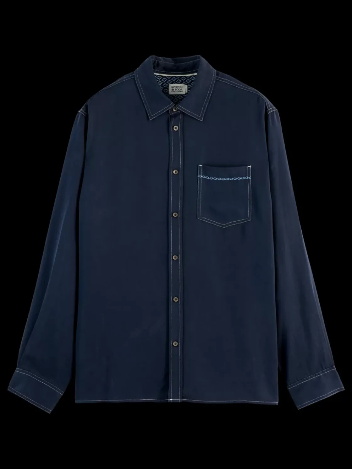 SOLID TENCEL SHIRT-Scotch & Soda Sale