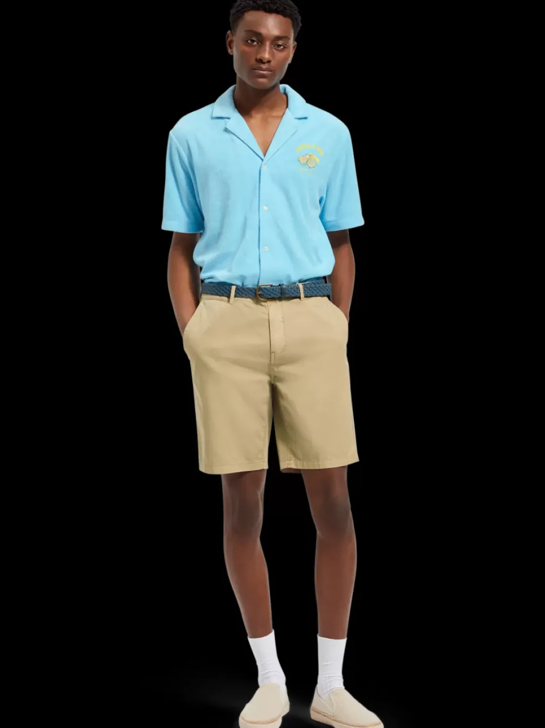 Solid towelling shirt-Scotch & Soda Fashion