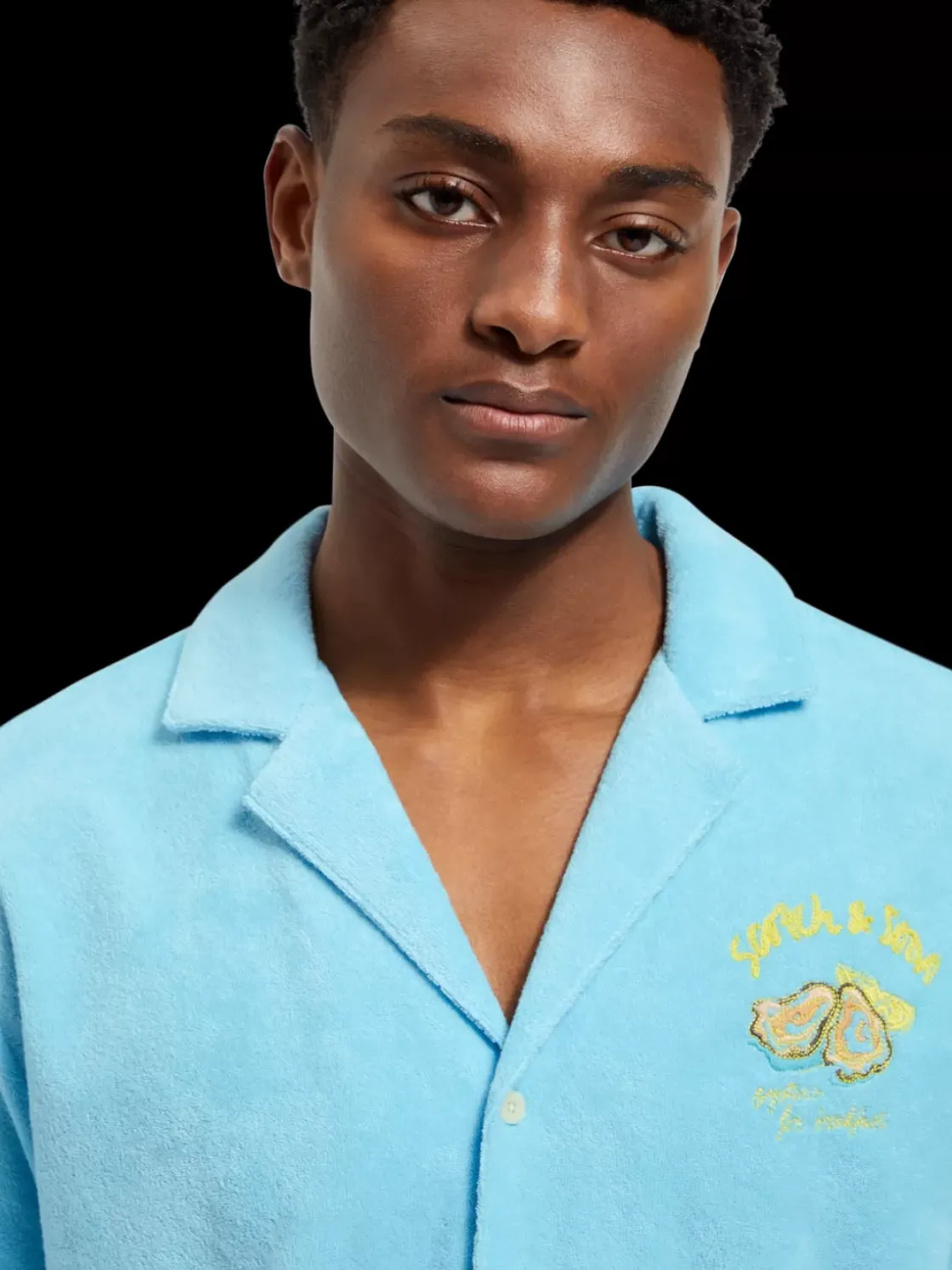 Solid towelling shirt-Scotch & Soda Fashion