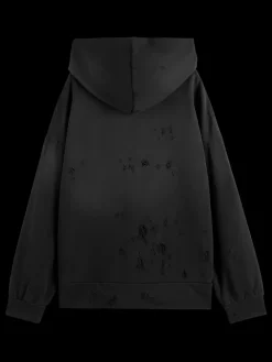 SPRAYED HOODIE WITH DESTROYED DETAILS-Scotch & Soda New