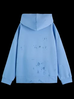 SPRAYED HOODIE WITH DESTROYED DETAILS-Scotch & Soda New
