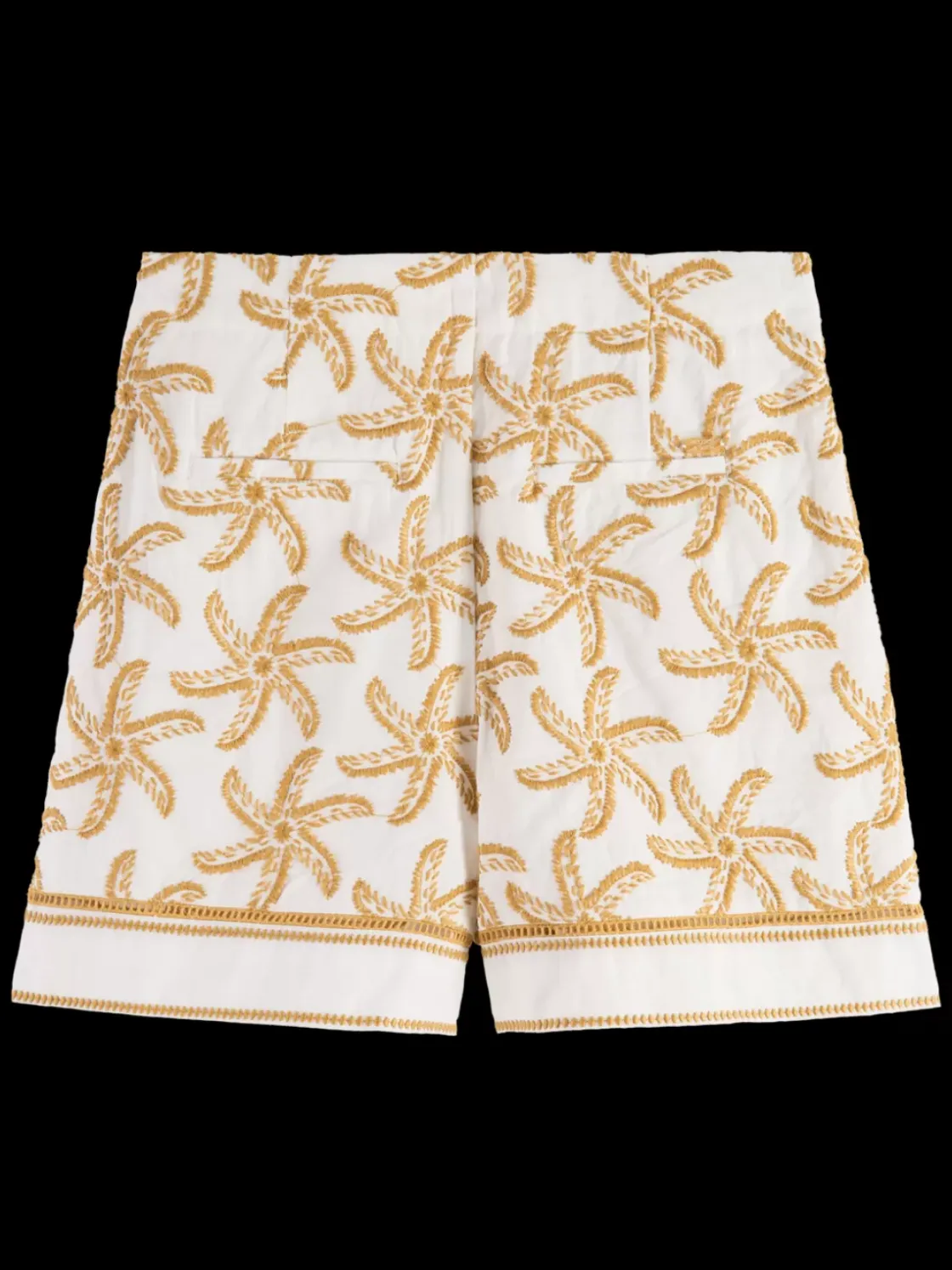 STARFISH EMBROIDERED HIGH-RISE LINEN SHORT-Scotch & Soda Sale