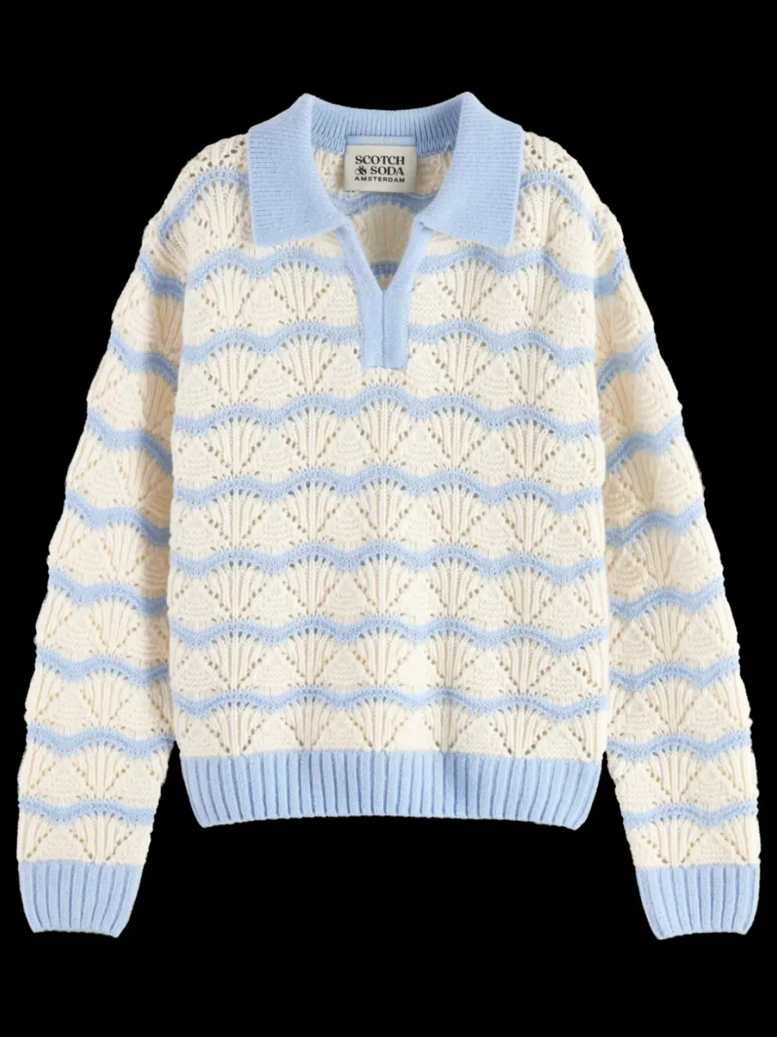 STRIPE BOXY PULLOVER WITH COLLAR-Scotch & Soda Online