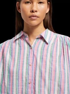 STRIPED BALLOON SLEEVE SHIRT-Scotch & Soda Discount
