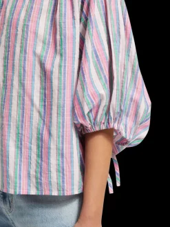 STRIPED BALLOON SLEEVE SHIRT-Scotch & Soda Discount