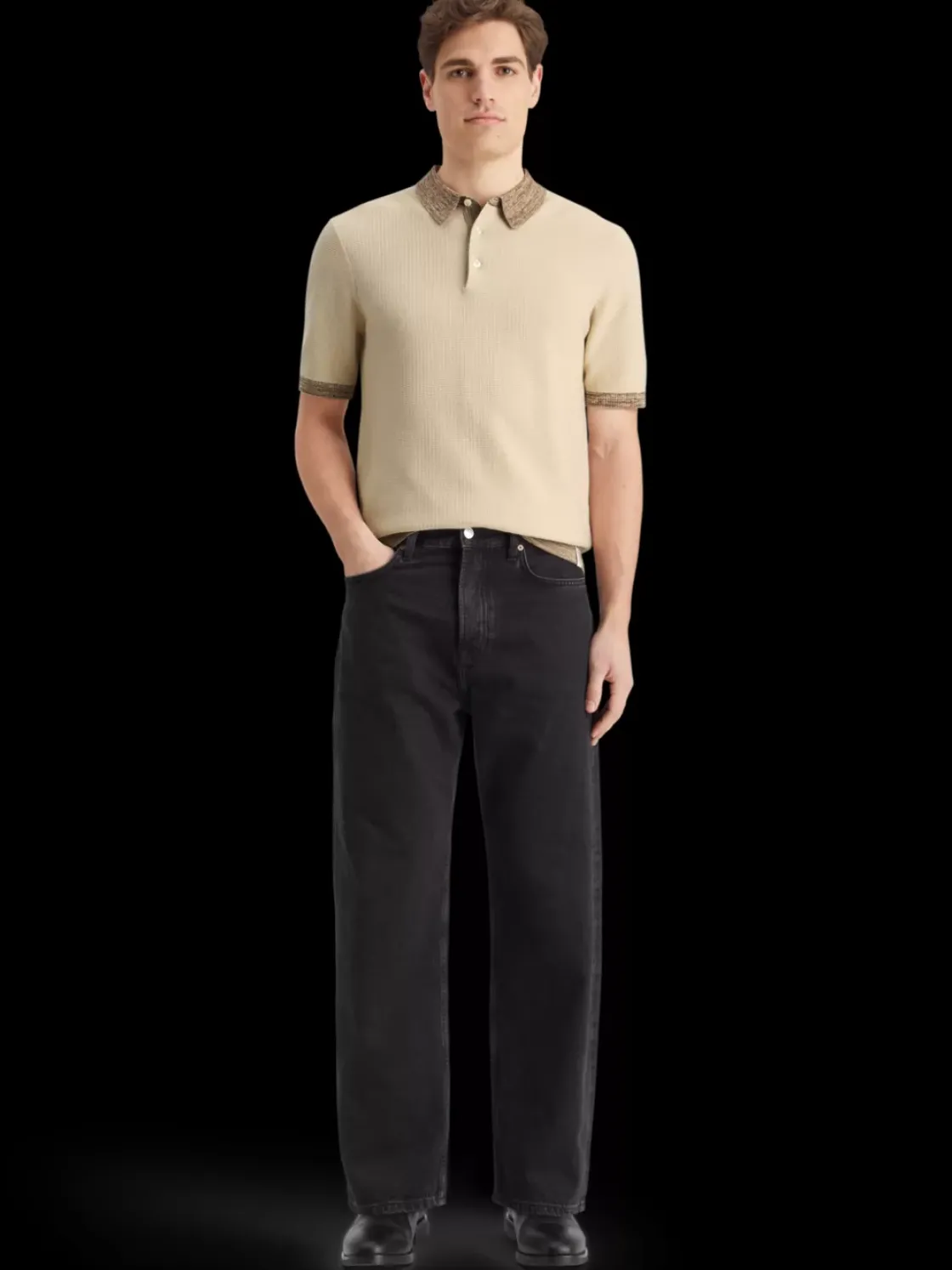 Structure knitted polo-Scotch & Soda Hot