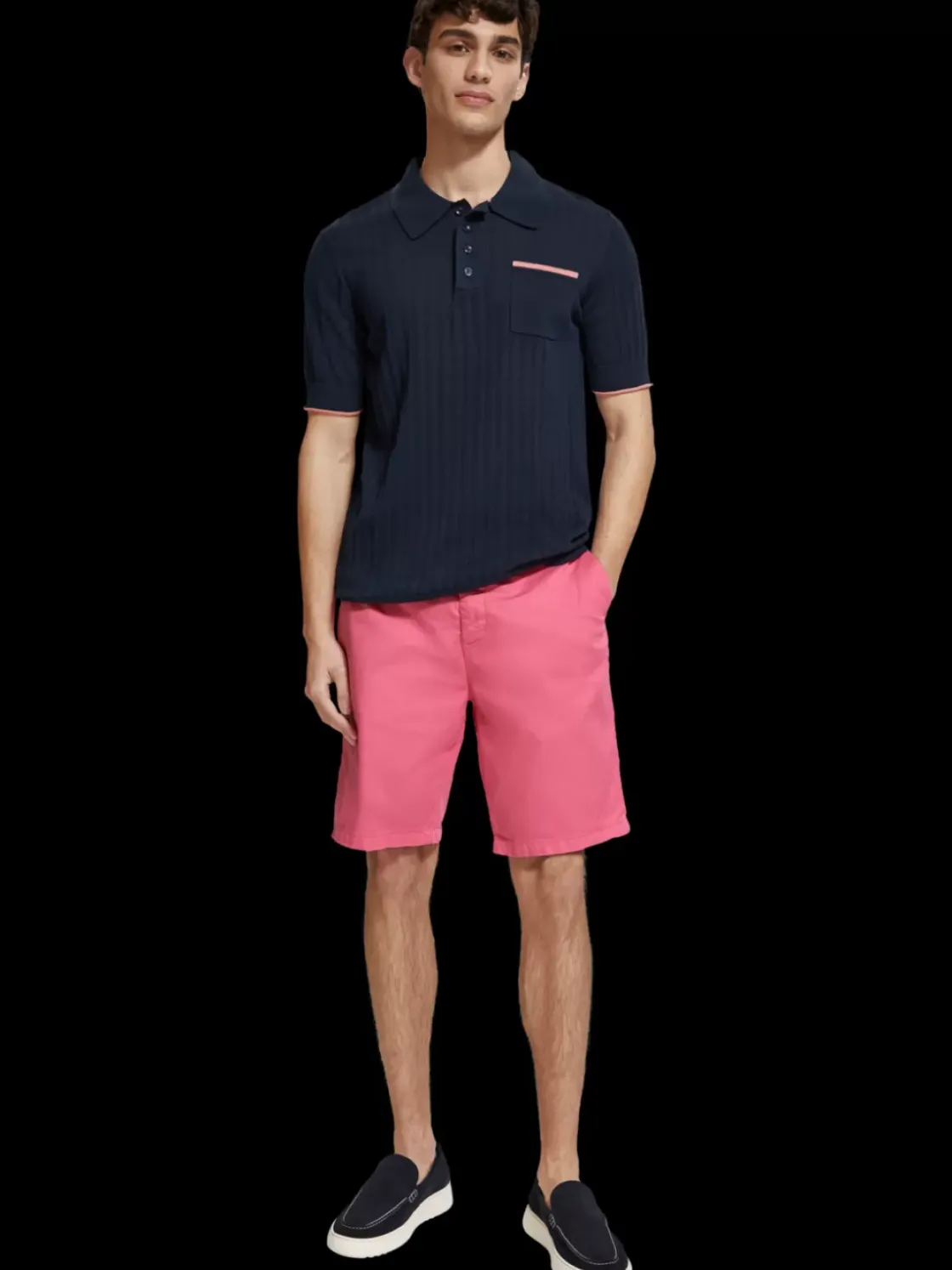 Stuart- garment-dyed pima cotton chino short-Scotch & Soda Online