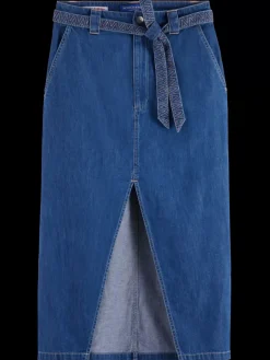 SUMMERY SKIRT WITH BELT - WASHED INDIGO-Scotch & Soda Online