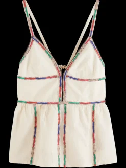 TANK TOP WITH COLOURFUL EMBROIDERY-Scotch & Soda Fashion