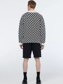 Textured jacquard dropped shoulder long sleeve polo-Scotch & Soda Discount