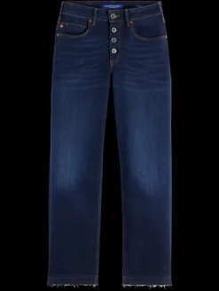 THE SKY STRAIGHT JEANS WITH EXPOSED FLY BEATEN BLUE-Scotch & Soda Online