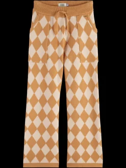 TONAL CHECKERBOARD KNITTED STRAIGHT LEG PANT-Scotch & Soda Discount