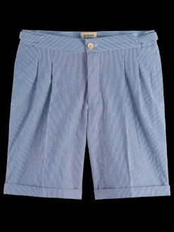 Twilt- striped cotton-blend pleated seersucker short-Scotch & Soda Hot