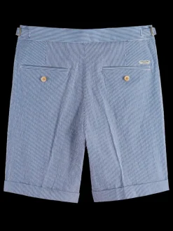 Twilt-  striped cotton-blend pleated seersucker short-Scotch & Soda Hot