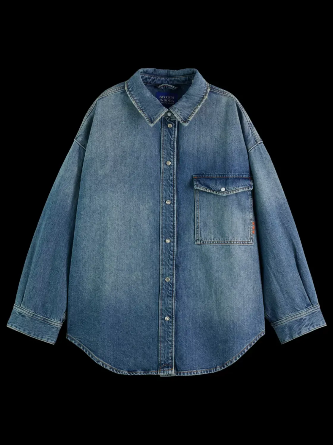Vintage washed denim overshirt - frisco nights-Scotch & Soda Sale
