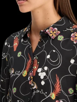 VISCOSE PRINTED BALLOON SLEEVE SHIRT-Scotch & Soda Sale