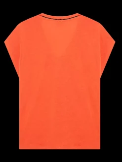 V-NECK LADDER DETAIL LOOSE FIT T-SHIRT-Scotch & Soda Discount