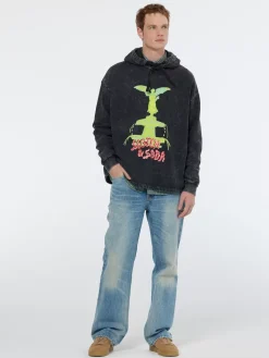 Washed artwork relaxed fit hoodie-Scotch & Soda Fashion