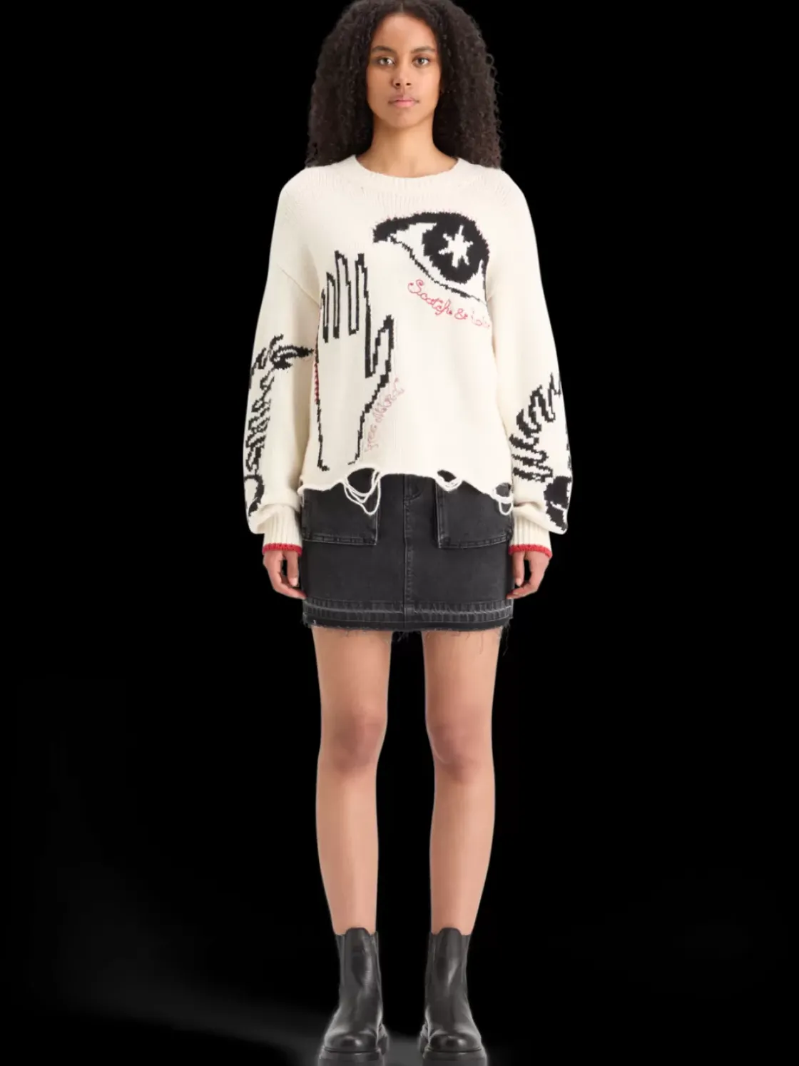 WASHED BLACK DENIM MINI SKIRT WITH CARGO POCKETS-Scotch & Soda Online