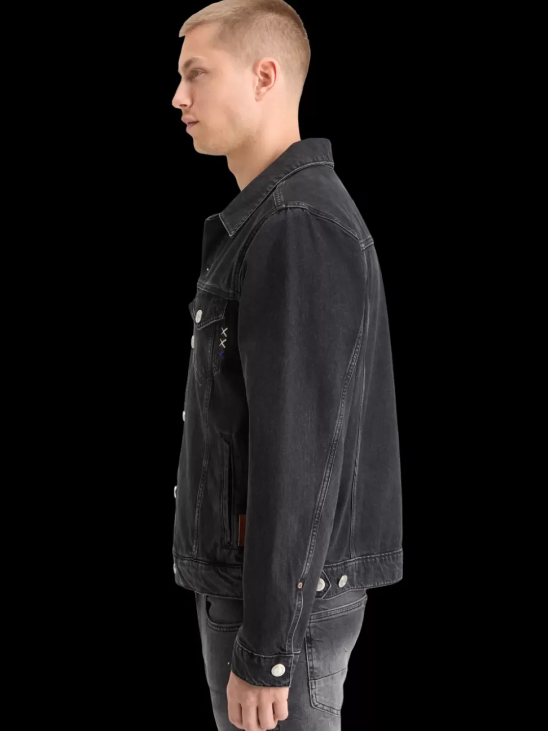 WASHED BLACK DENIM TRUCKER JACKET-Scotch & Soda Best