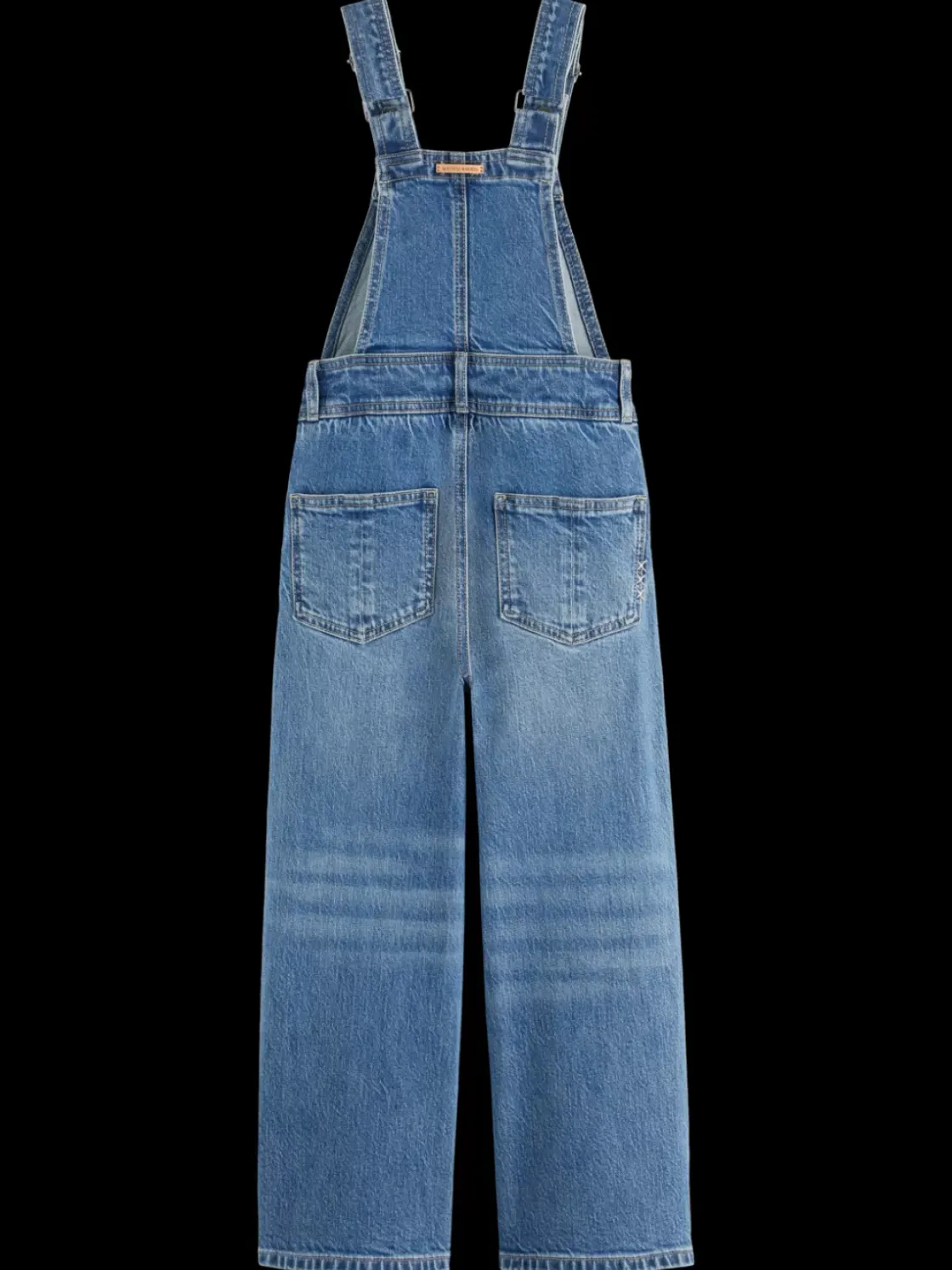 WASHED DENIM DUNGAREE WITH WIDE LEG--Scotch & Soda Discount