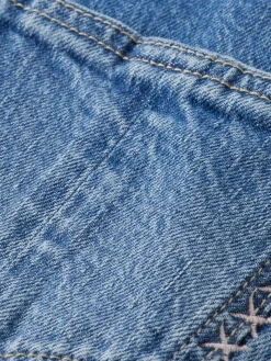 WASHED DENIM DUNGAREE WITH WIDE LEG--Scotch & Soda Discount